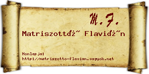 Matriszottó Flavián névjegykártya